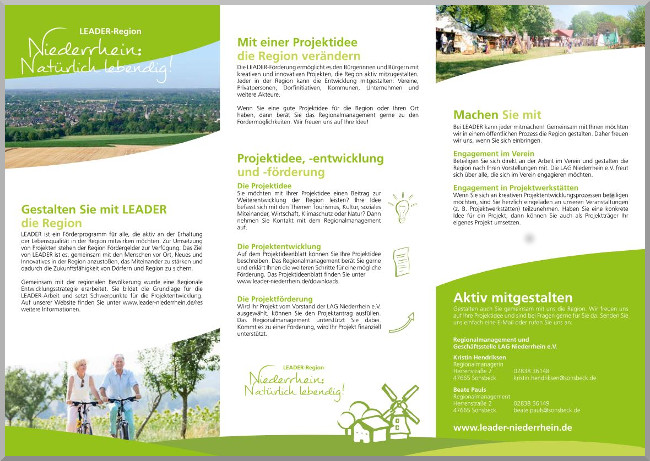 Flyer LEADER-Region "Niederrhein: Natürlich lebendig!"